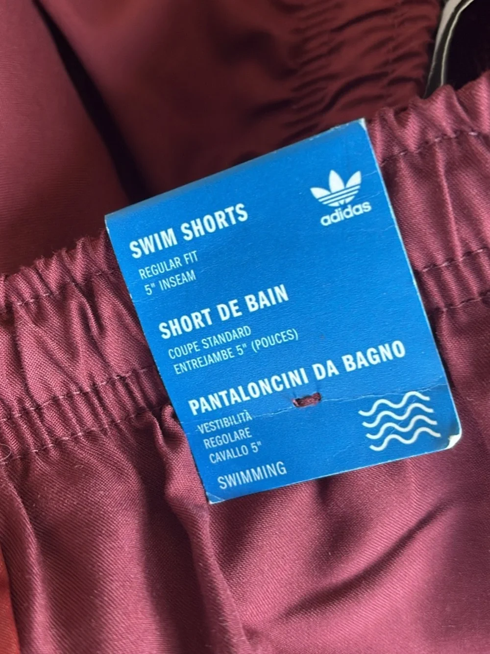 Adidas 5” inseam swim shorts